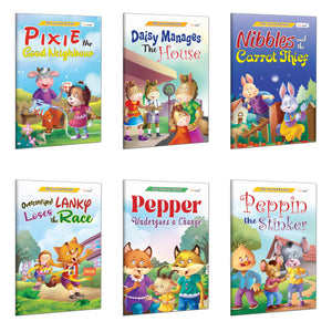 My Second Reader - Daisy Manages The House, Nibbles And The Carrot Thief, Overconfident Lanky Loses The Race And More : Educational Storybooks For Kids, Picture Books For 3-12 Year Olds | Pack Of 6