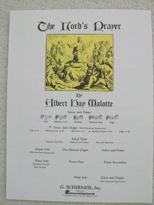 Lord's Prayer: Medium High Voice (DFlat) and Organ,Used