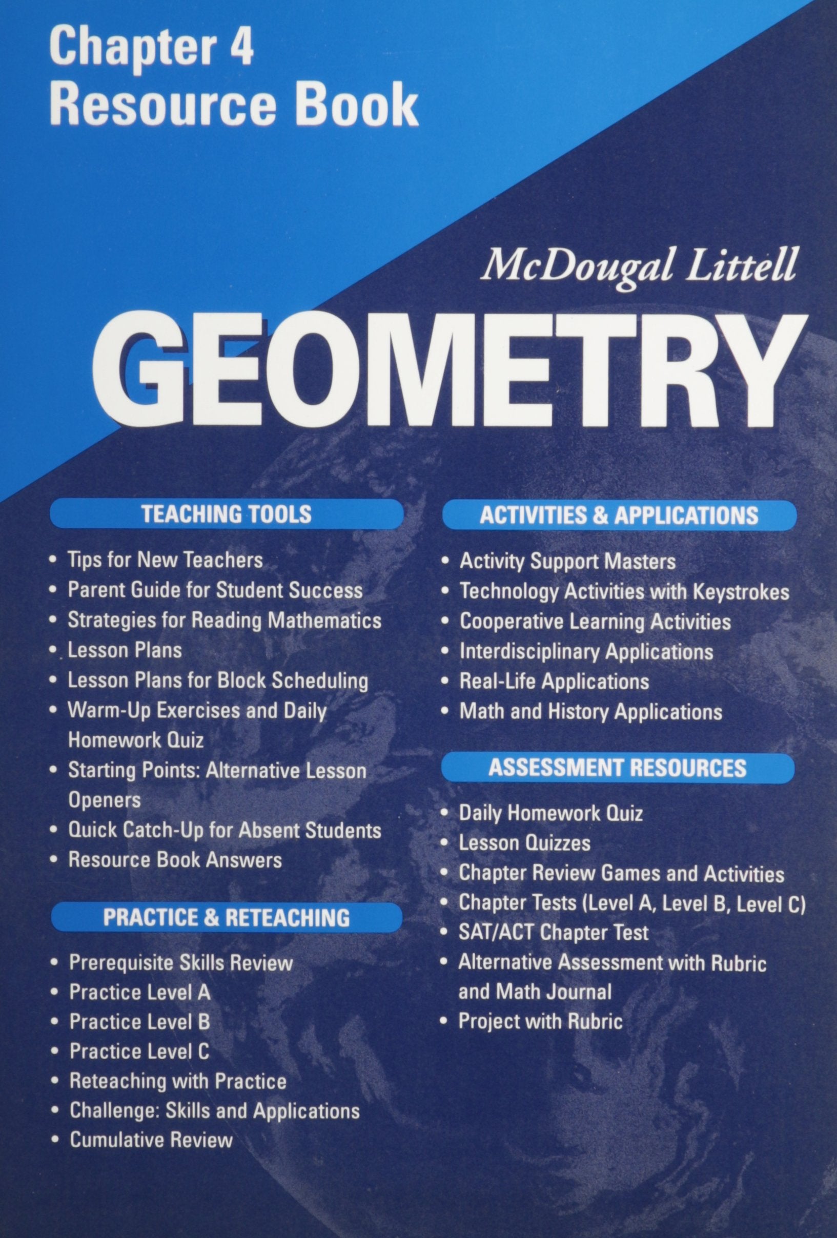 Mcdougal Littell  Geometry  Chapter 4 Resource Book,New