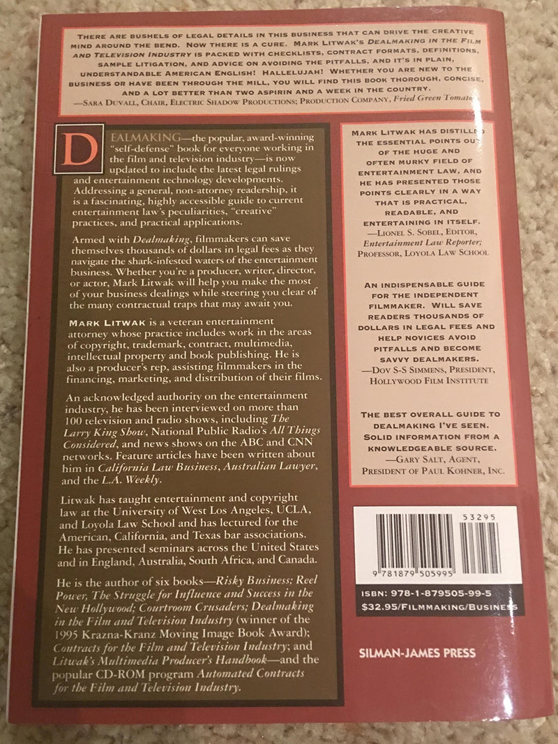 Dealmaking In The Film & Television Industry: From Negotiations To Final Contracts,Used