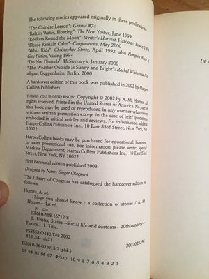 Things You Should Know: A Collection of Stories,Used