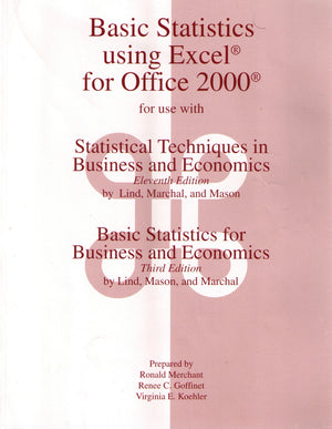 Basic Statistics Using Excel for Office 2000,Used