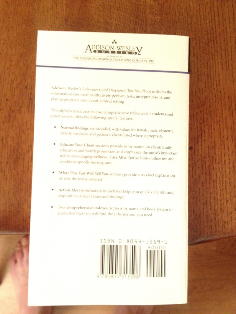 Addison Wesley's Laboratory and Diagnostic Test Handbook,Used
