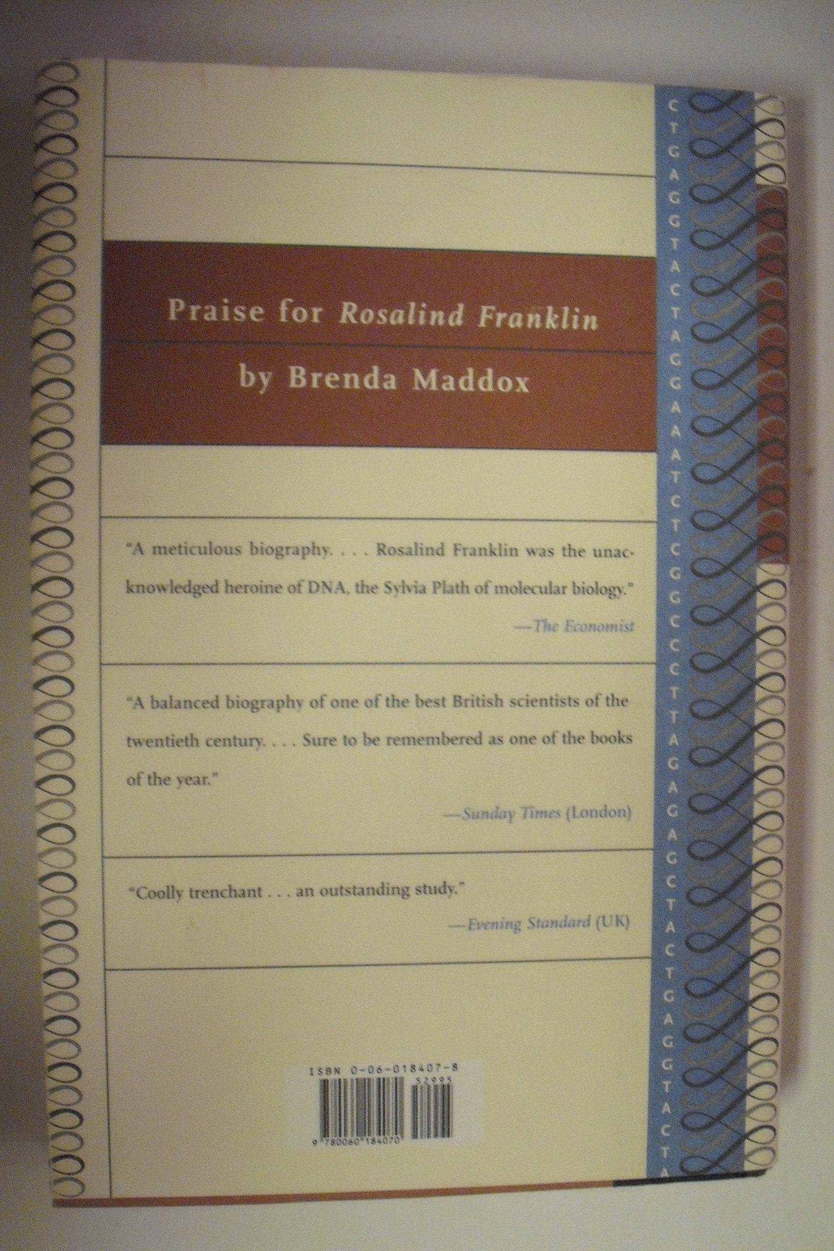 Rosalind Franklin: The Dark Lady Of Dna,Used