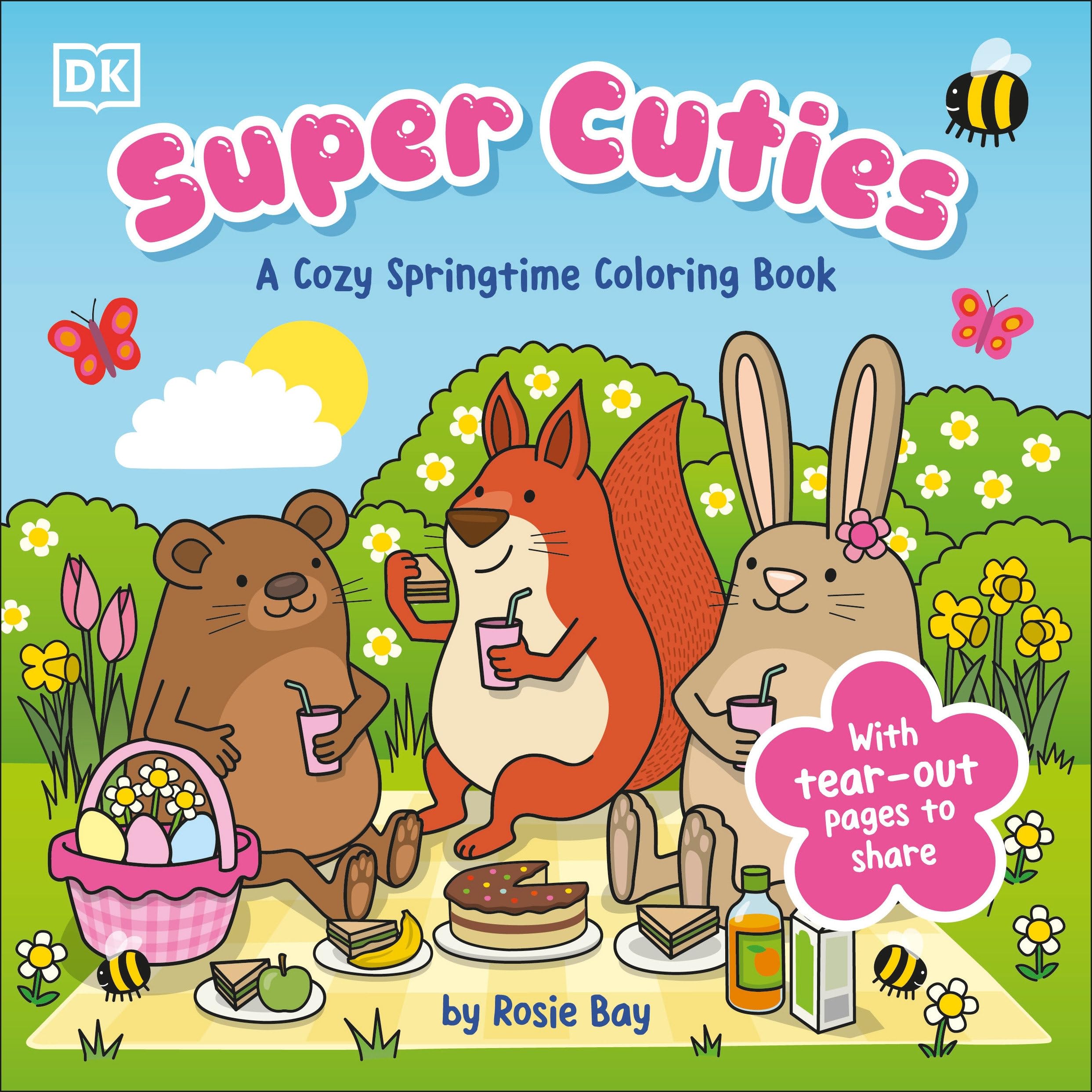 Super Cuties: A Cozy Springtime Coloring Book: With TearOut Pages To Share