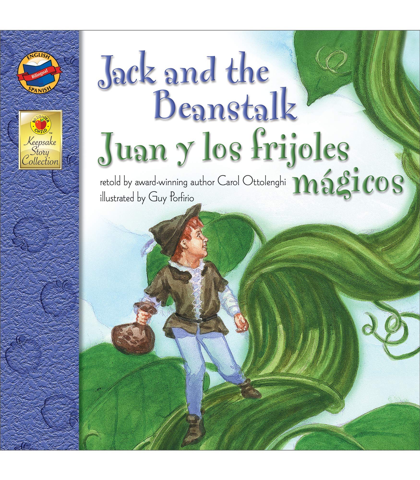 Carson Dellosa Juan y los frijoles mgicos (Jack And The Beanstalk), Bilingual Childrens Book Spanish/English, Guided Reading Lev,Used