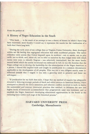 A History of Negro Education in the South: From 1619 to the Present,Used