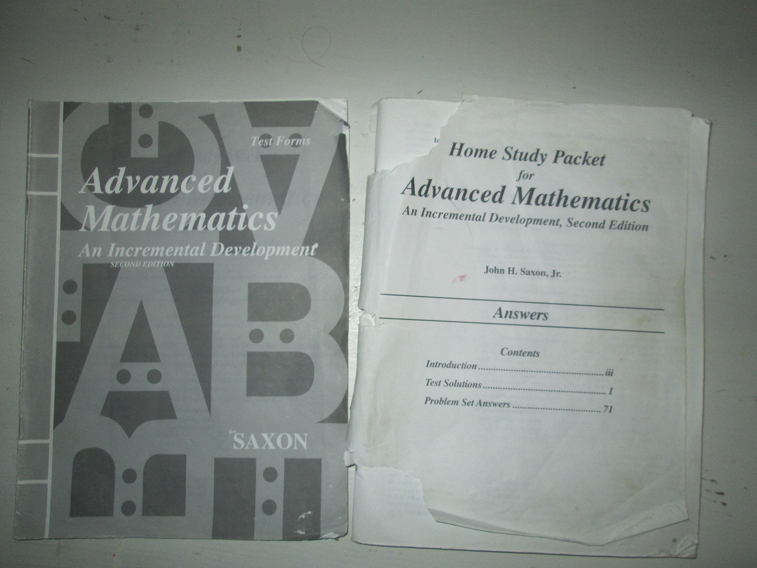 Saxon Advanced Mathematics: An Incremental Development, Test Forms