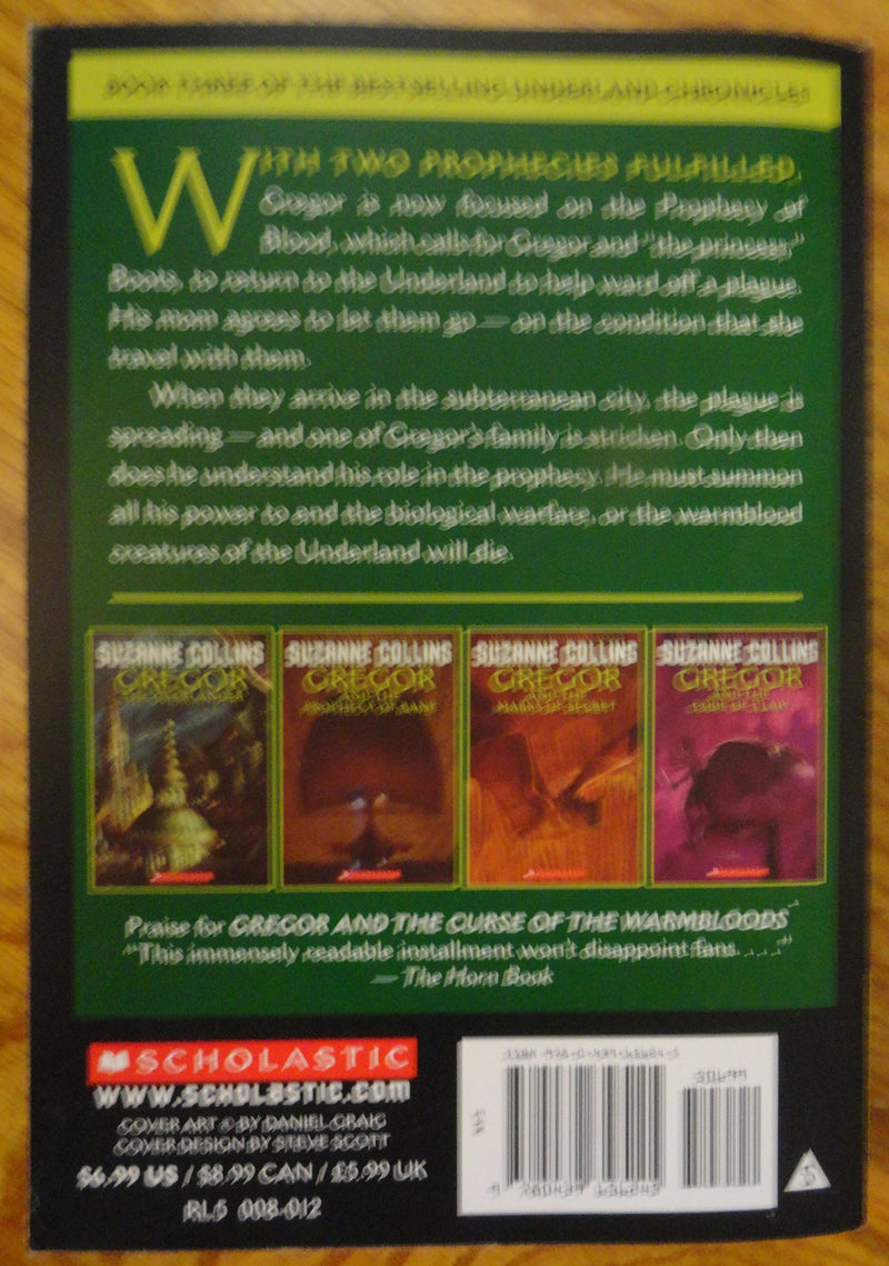 The Underland Chronicles #3: Gregor And The Curse Of The Warmbloods,Used