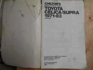 Chilton'S Repair & Tuneup Guide, Toyota Celica/Supra 197183, All Models