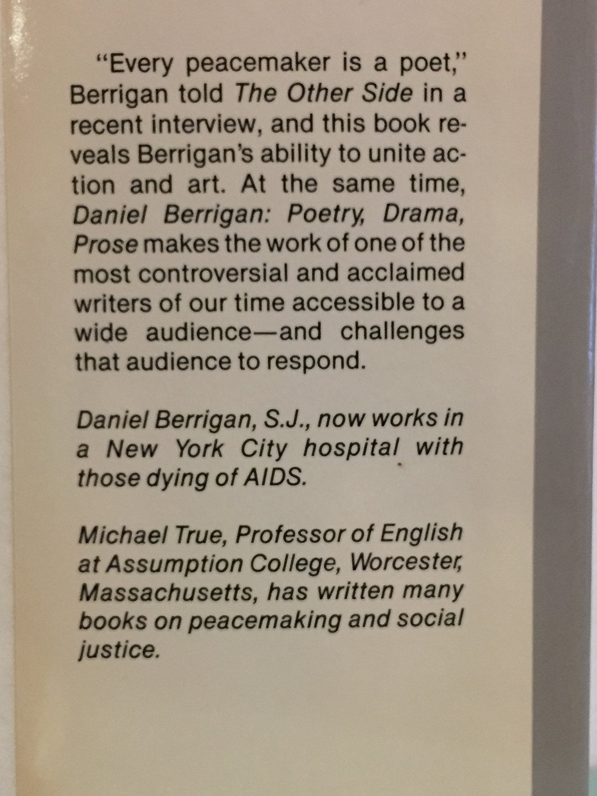 Daniel Berrigan: Poetry, Drama, Prose,Used