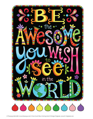 Good Vibes Coloring Book (Coloring is Fun) (Design Originals): 30 BeginnerFriendly & Relaxing Creative Art Activities; Positive,Used