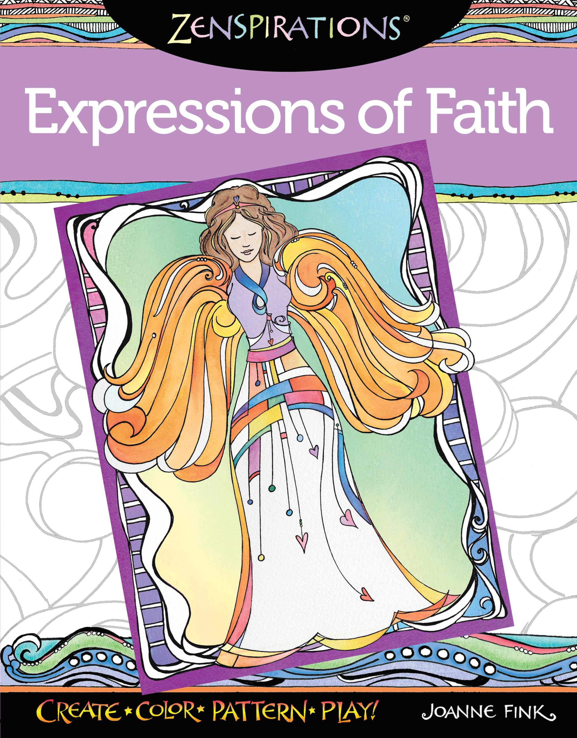 Zenspirations (R) Coloring Book Expressions of Faith: Create, Color, Pattern, Play! (Design Originals) 32 Faithful, Affirming De,Used