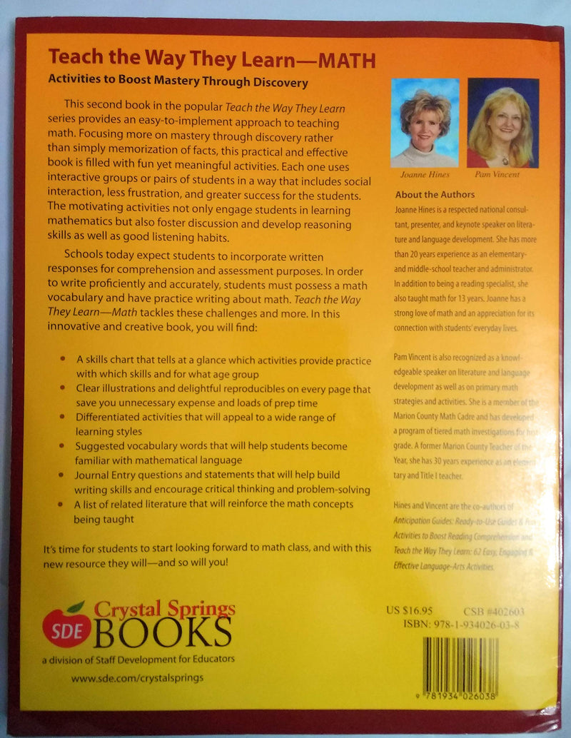 Teach the Way They LearnMath: Activities to Boost Mastery through Discovery, Grades K6,Used
