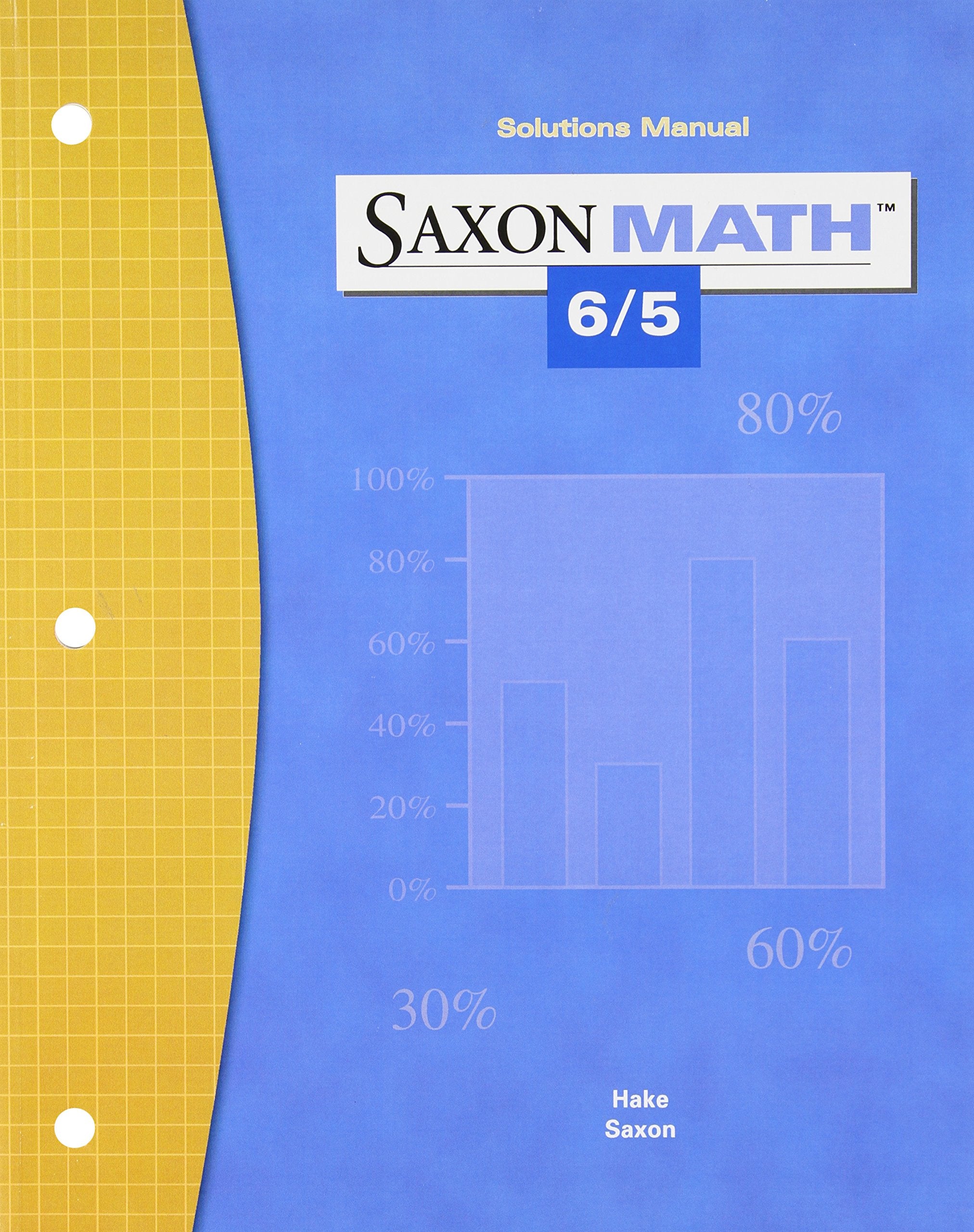 Saxon Math 6/5: Solution Manual 2004