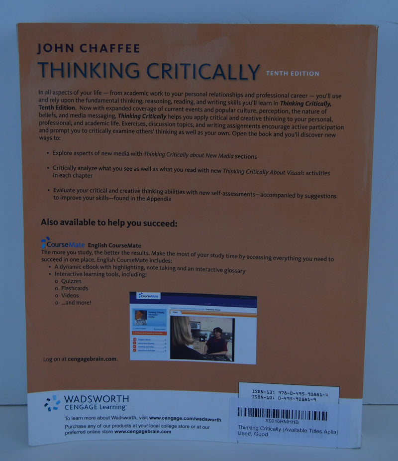Thinking Critically (Available Titles Aplia),Used