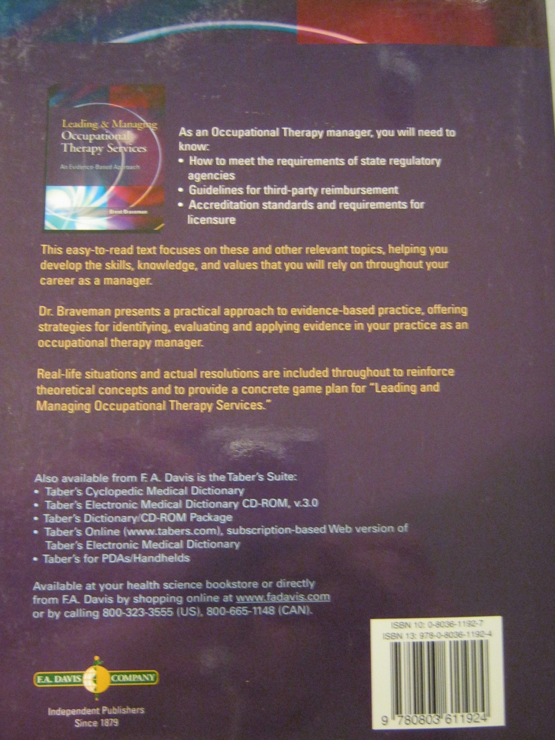 Leading & Managing Occupational Therapy Services: An Evidencebased Approach