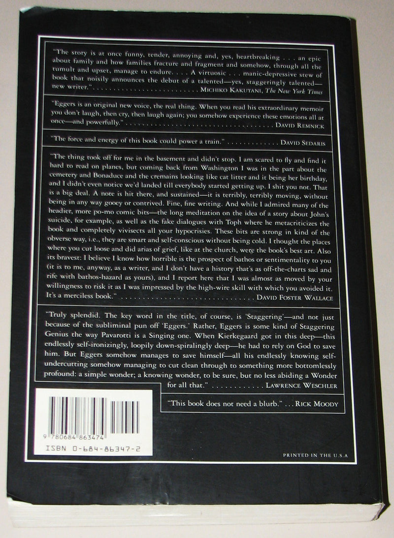A Heartbreaking Work Of Staggering Genius : A Memoir Based On A True Story,New