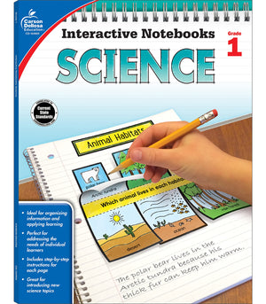 Carson Dellosa 1st Grade Interactive Notebooks, Reproducible Workbook Covering Physical, Space, and Earth Science, Test Prep and,Used
