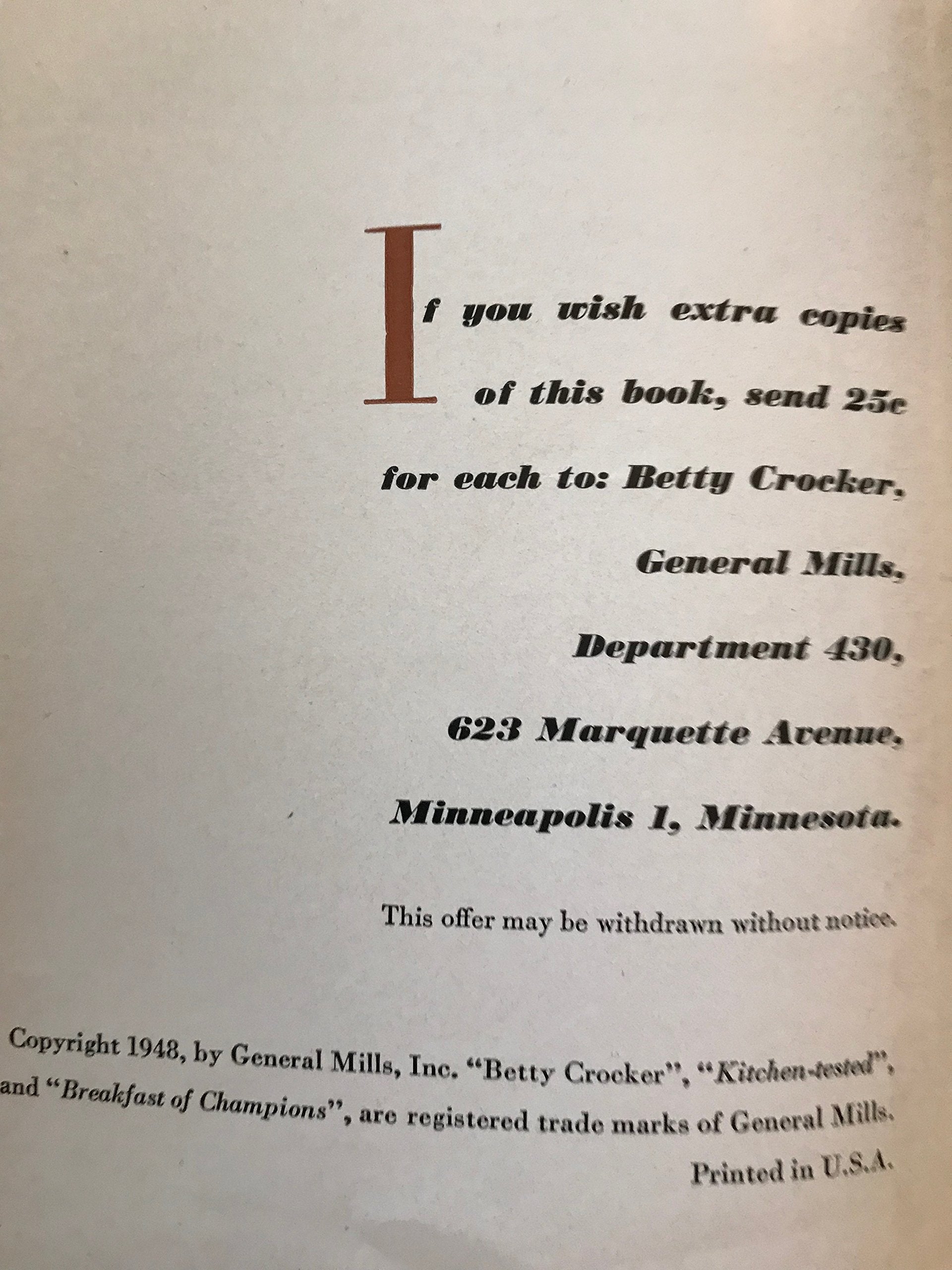Betty Crocker'S Picture Cook Book,Used