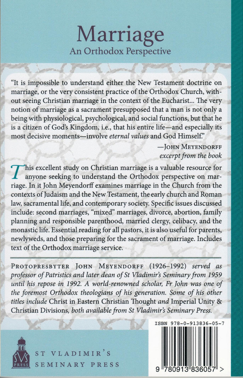 Marriage: An Orthodox Perspective,Used