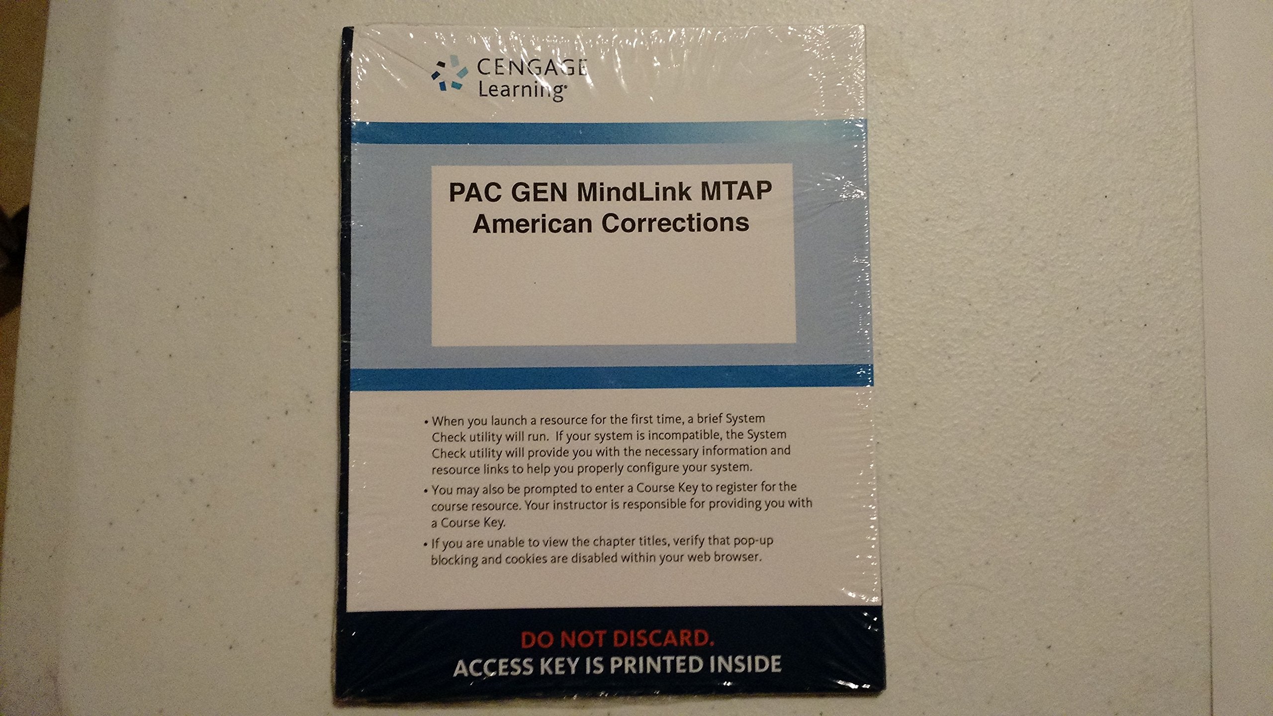 LMS Integrated for MindTap Criminal Justice, 1 term (6 months) Printed Access Card for Clear/Reisig/Cole's American Corrections,,Used