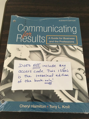 Communicating for Results, LooseLeaf Version,Used