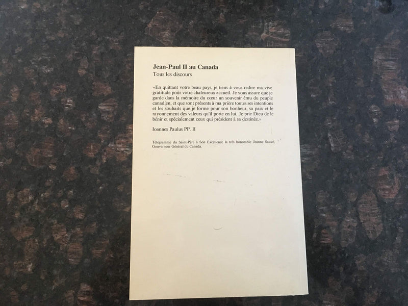 JeanPaul II au Canada: Tous les discours (French Edition),Used