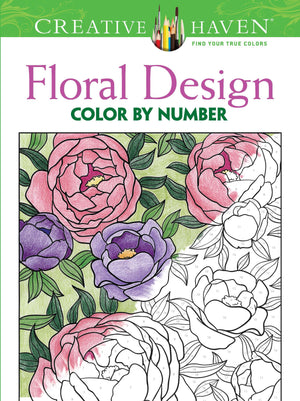 Creative Haven Floral Design Color by Number Coloring Book (Creative Haven Coloring Books),Used