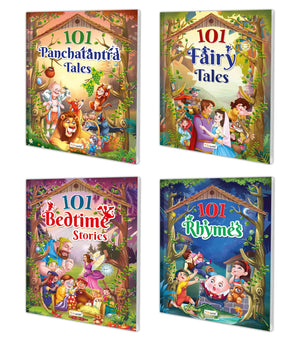 101 Panchatantra Tales, Fairy Tales, Bedtime Stories And Rhymes Book For Kids (Ages 3-12) (Paperback) : Bedtime Story Book, Children Story Book, Fairy Tale Book | Pack Of 4 Story Book For Kids.