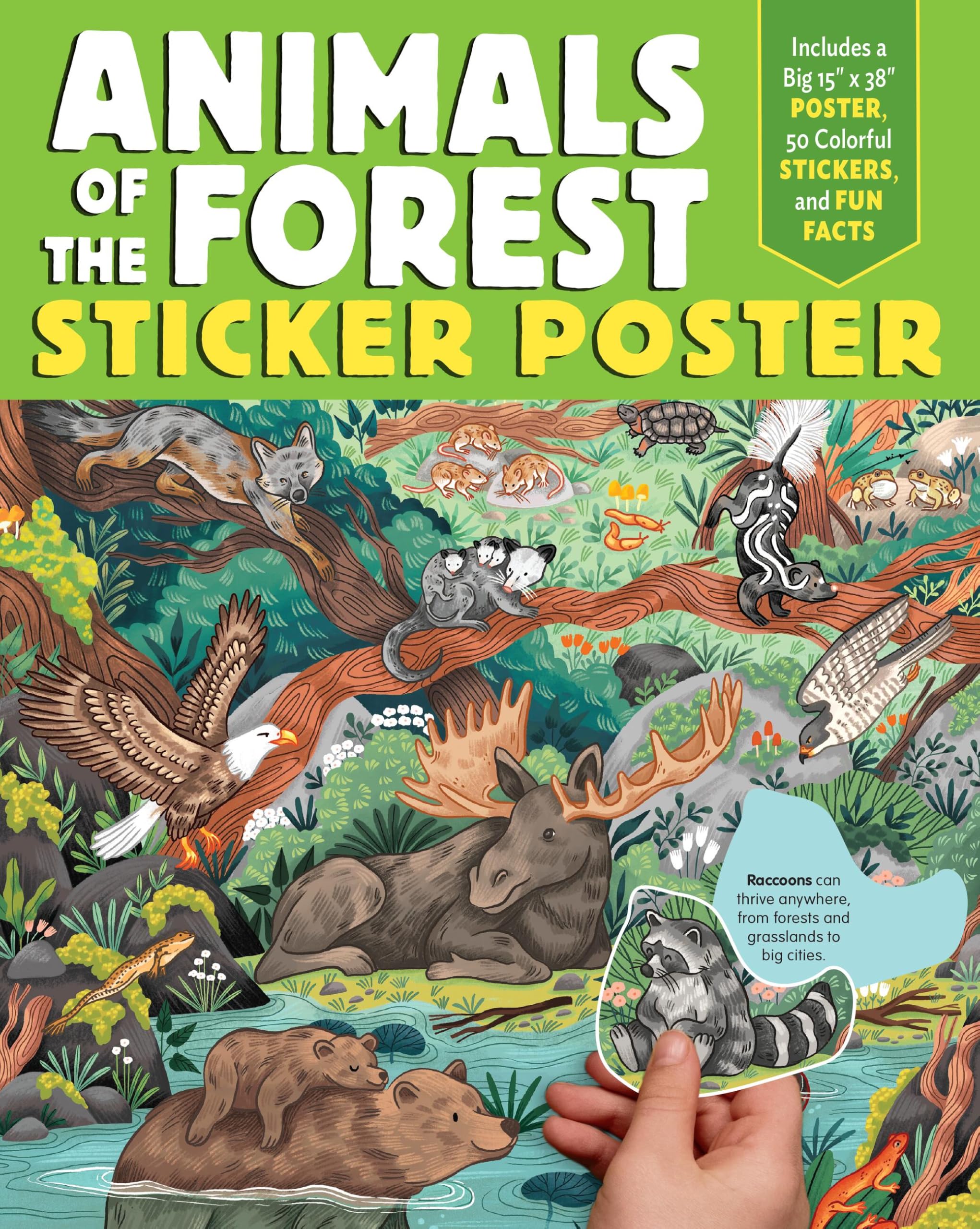 Animals Of The Forest Sticker Poster: Includes A Big 15 X 38 Poster, 50 Colorful Stickers, And Fun Facts (Sticker Poster Book)
