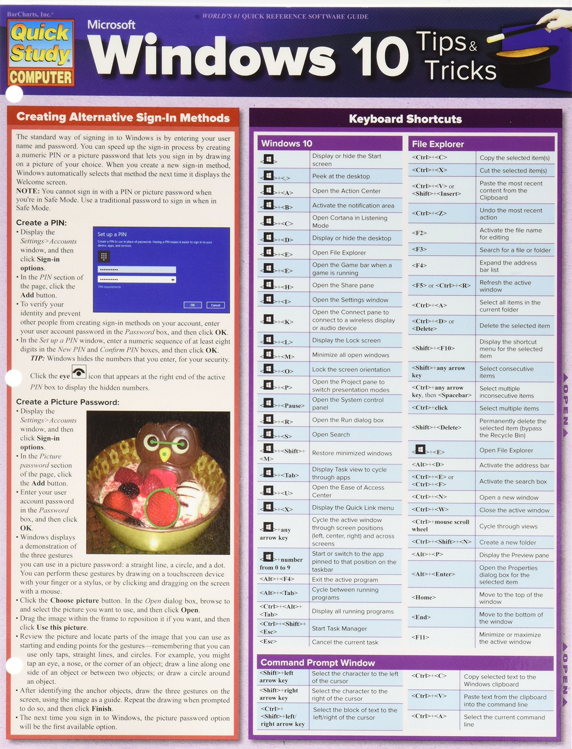 Microsoft Windows 10 Tips & Tricks (Quick Study Computer),Used