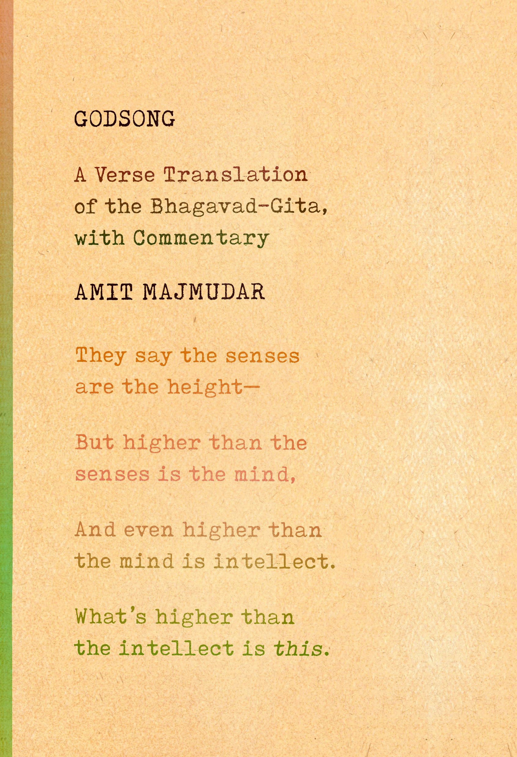Godsong: A Verse Translation of the BhagavadGita, with Commentary,Used