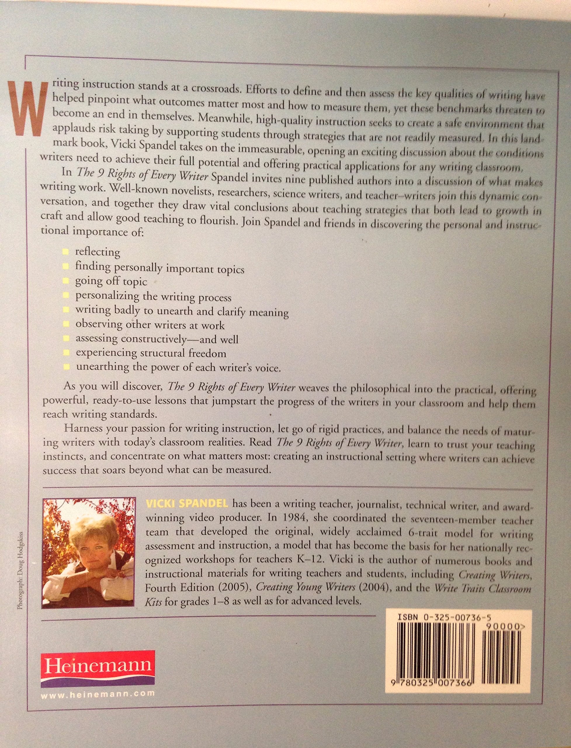 The 9 Rights Of Every Writer: A Guide For Teachers