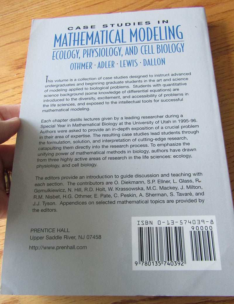 Case Studies in Mathematical Modeling: Ecology, Physiology, and Cell Biology,Used