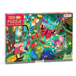 Mudpuppy Bugs & Butterflies  100 Piece Jigsaw Puzzle With Colorful And Fun Illustrations Of Bugs And Butterflies For Children A