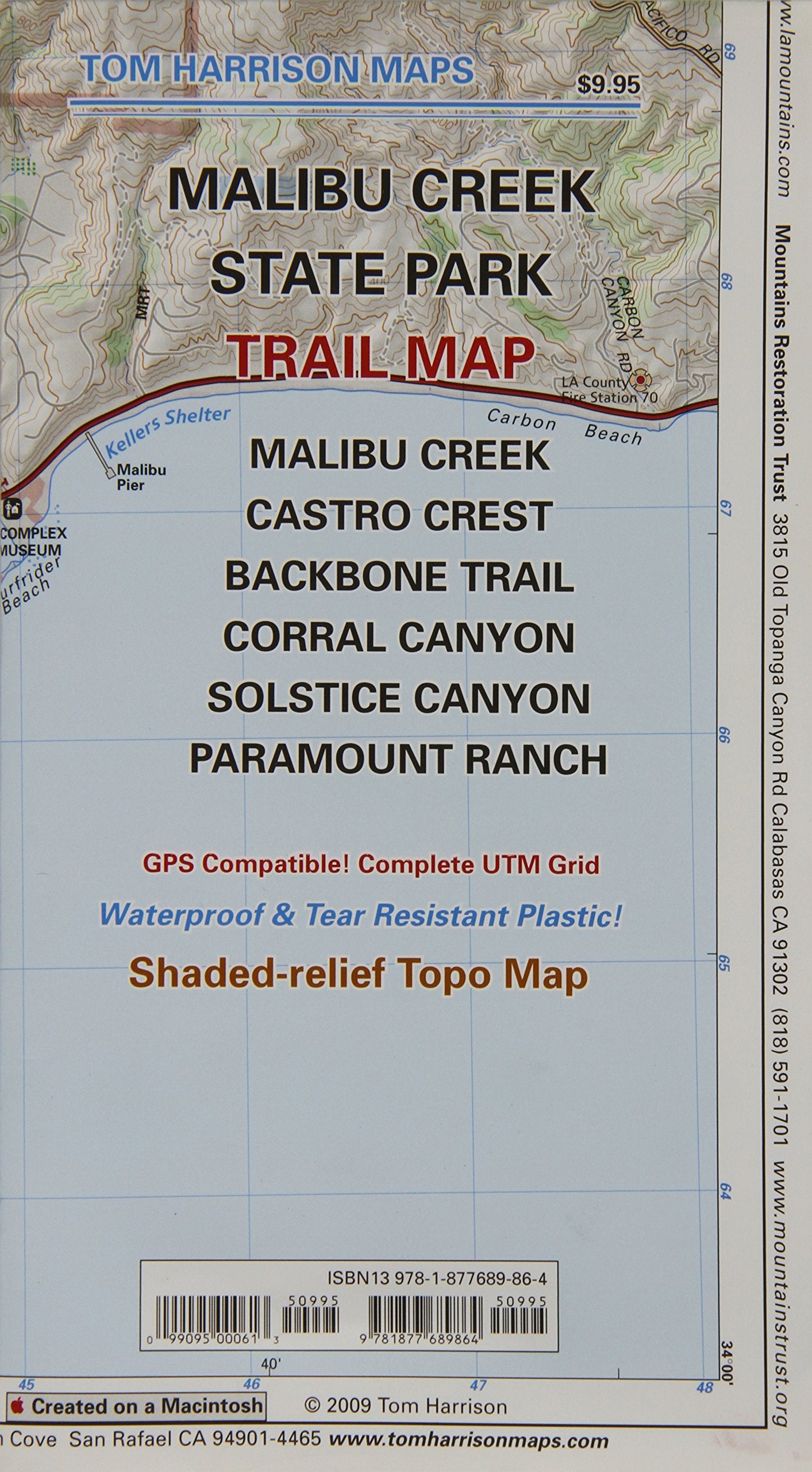 Malibu Creek State Park Trail Map (Tom Harrison Maps),Used