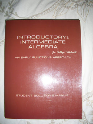 Introductory & Intermediate Algebra for College Students,Used