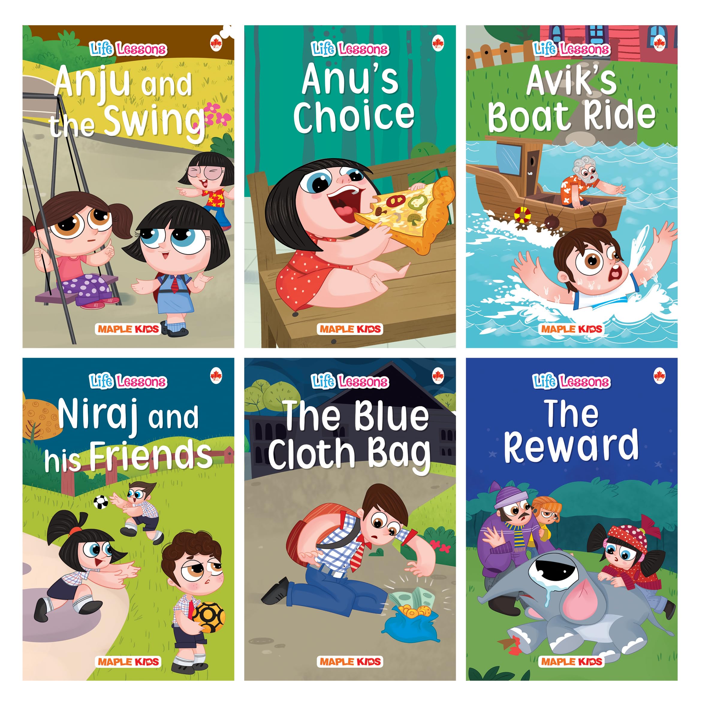 Story Books For Kids (Set Of 6 Books) (Illustrated) - Moral Stories - English Short Stories With Colourful Pictures - Bedtime Children Story Books - 3 Years To 10 Years Old Children - Read Aloud To Infants, Toddlers
