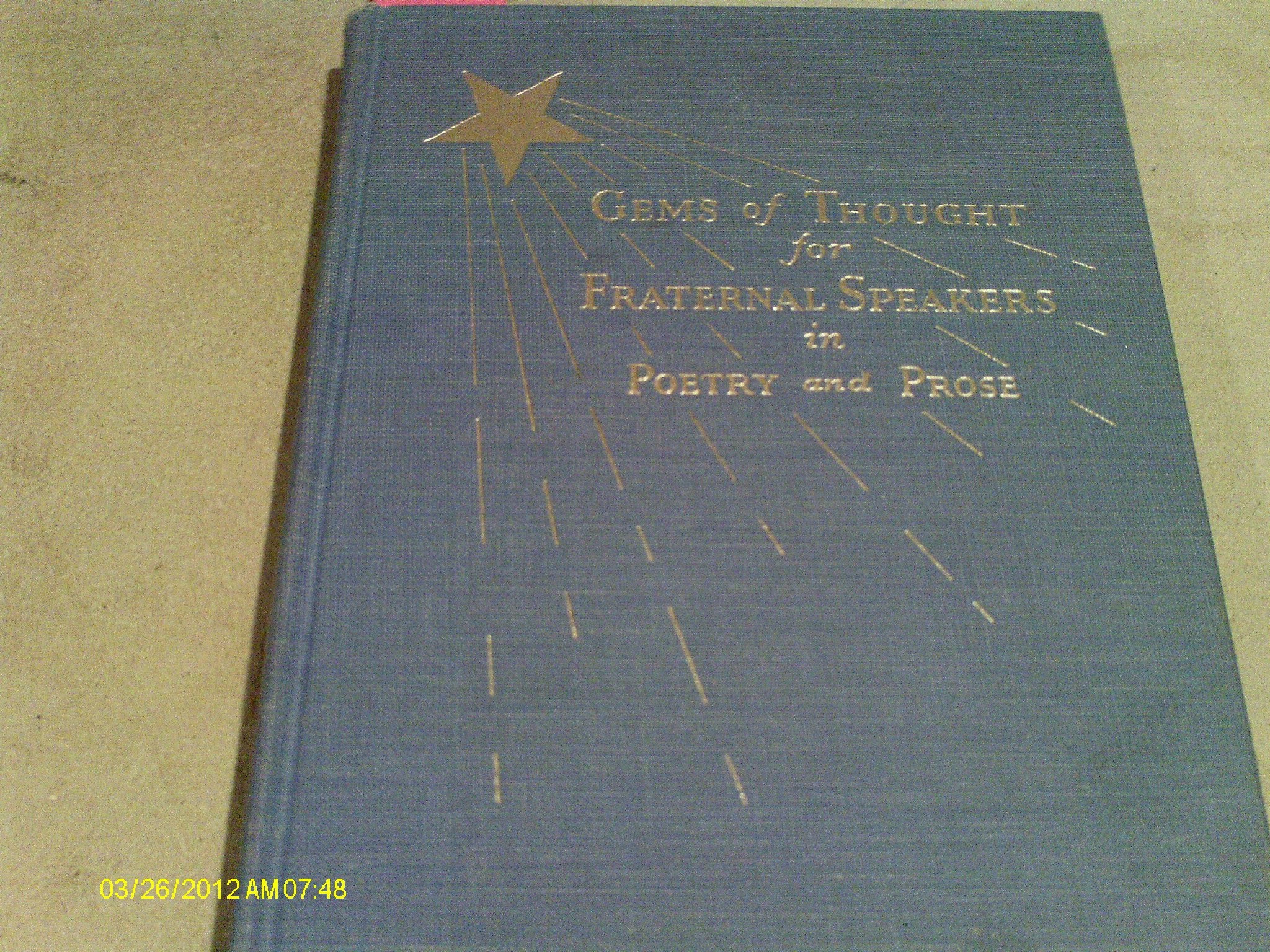 Gems of Thought for Fraternal Speakers in Poetry and Prose,Used