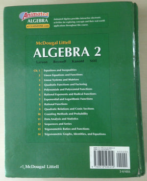 Mcdougal Littell Algebra 2-used
