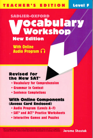 Vocabulary Workshop Level F  Teacher's Edition,New