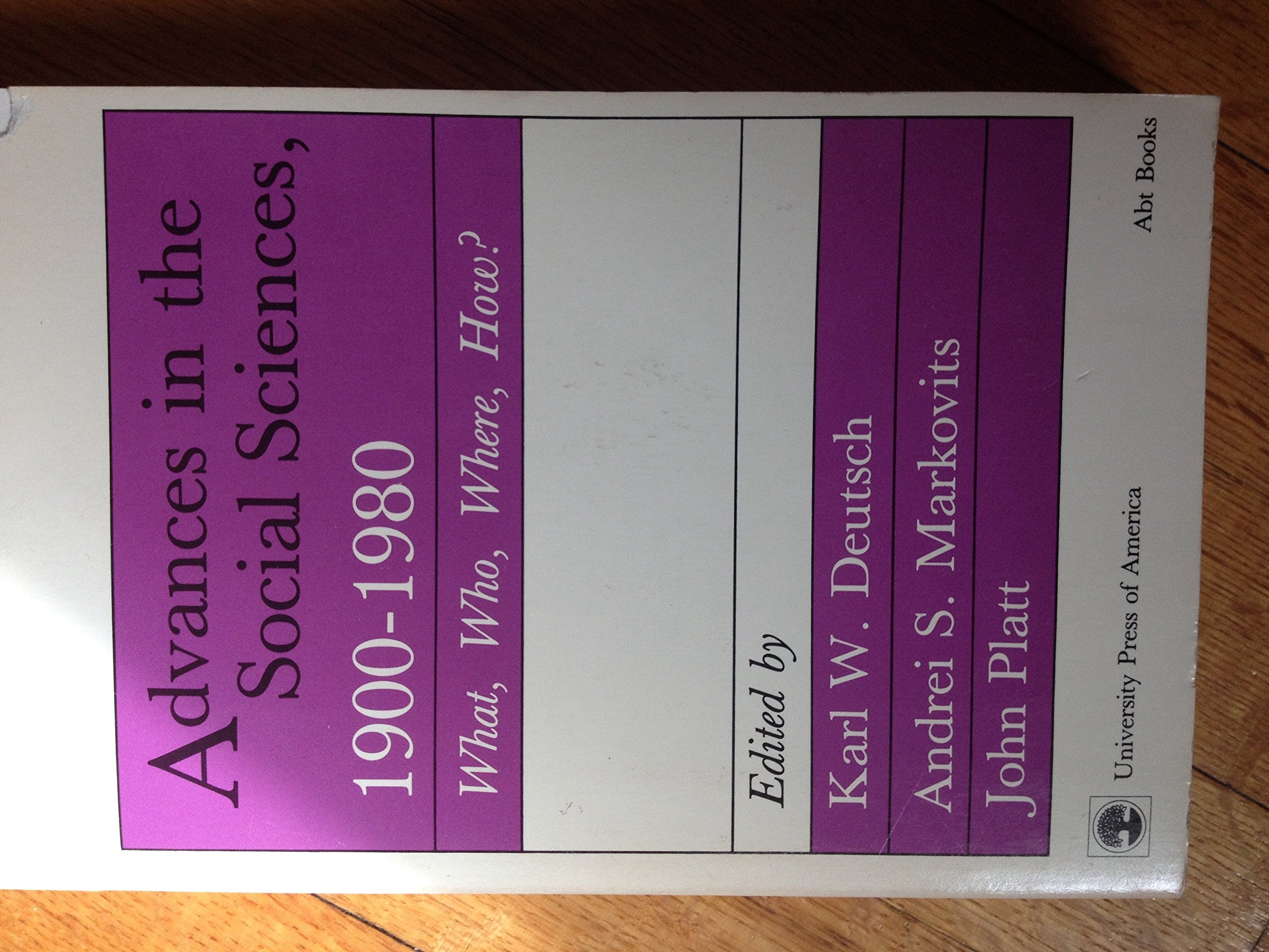 Advances In The Social Sciences 19001980