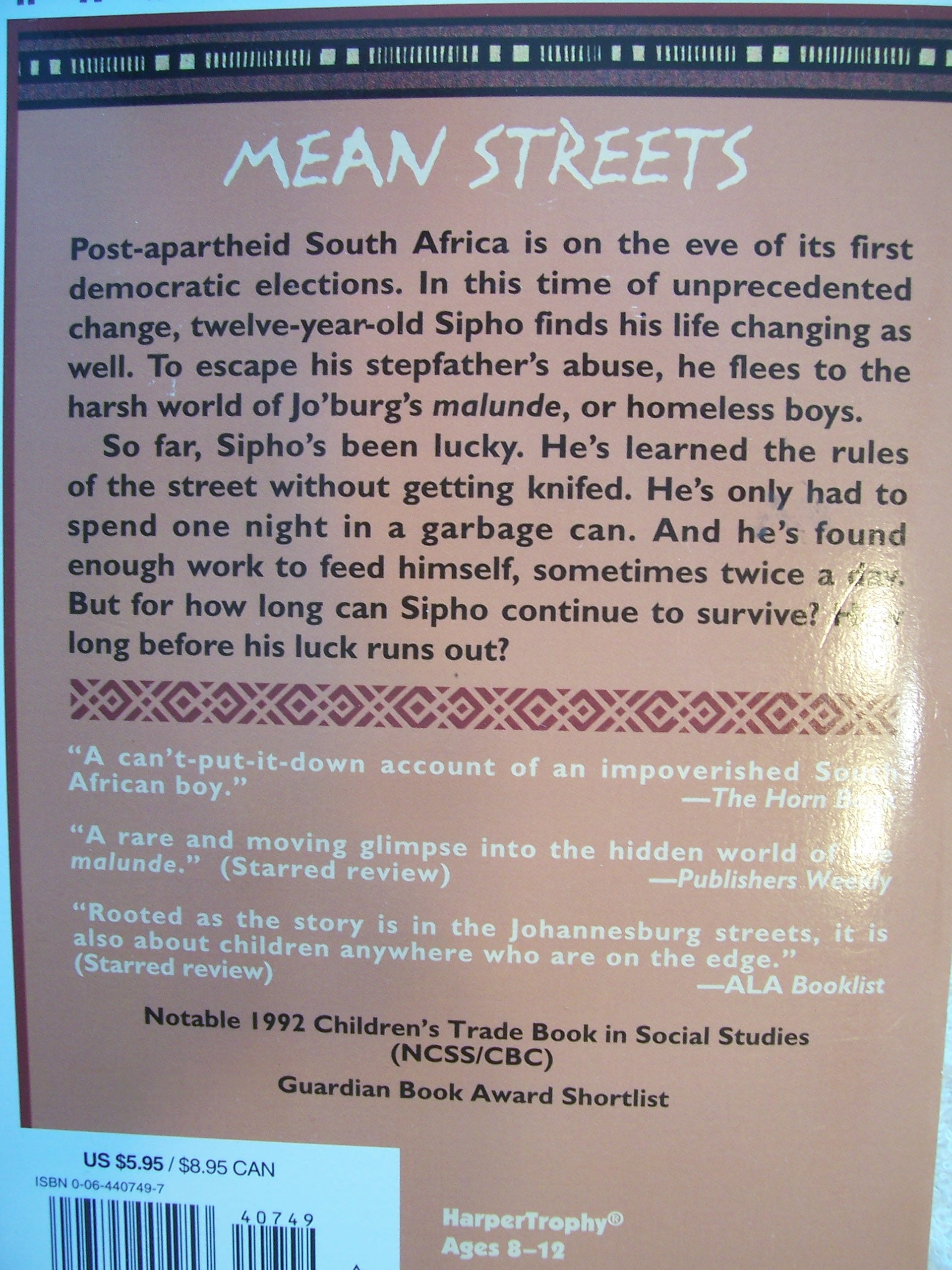 No Turning Back: A Novel Of South Africa,Used