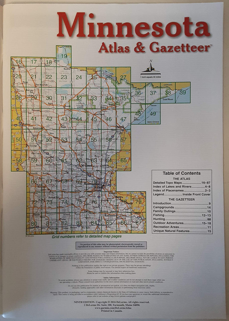 Minnesota Atlas & Gazetteer (Delorme Atlas & Gazetteer),Used
