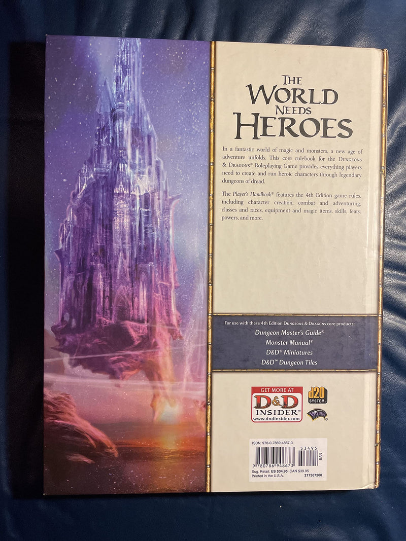 Dungeons & Dragons Player'S Handbook: Arcane, Divine, And Martial Heroes (Roleplaying Game Core Rules),Used