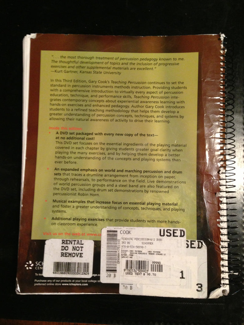 Teaching Percussion (with 2DVD Set),Used