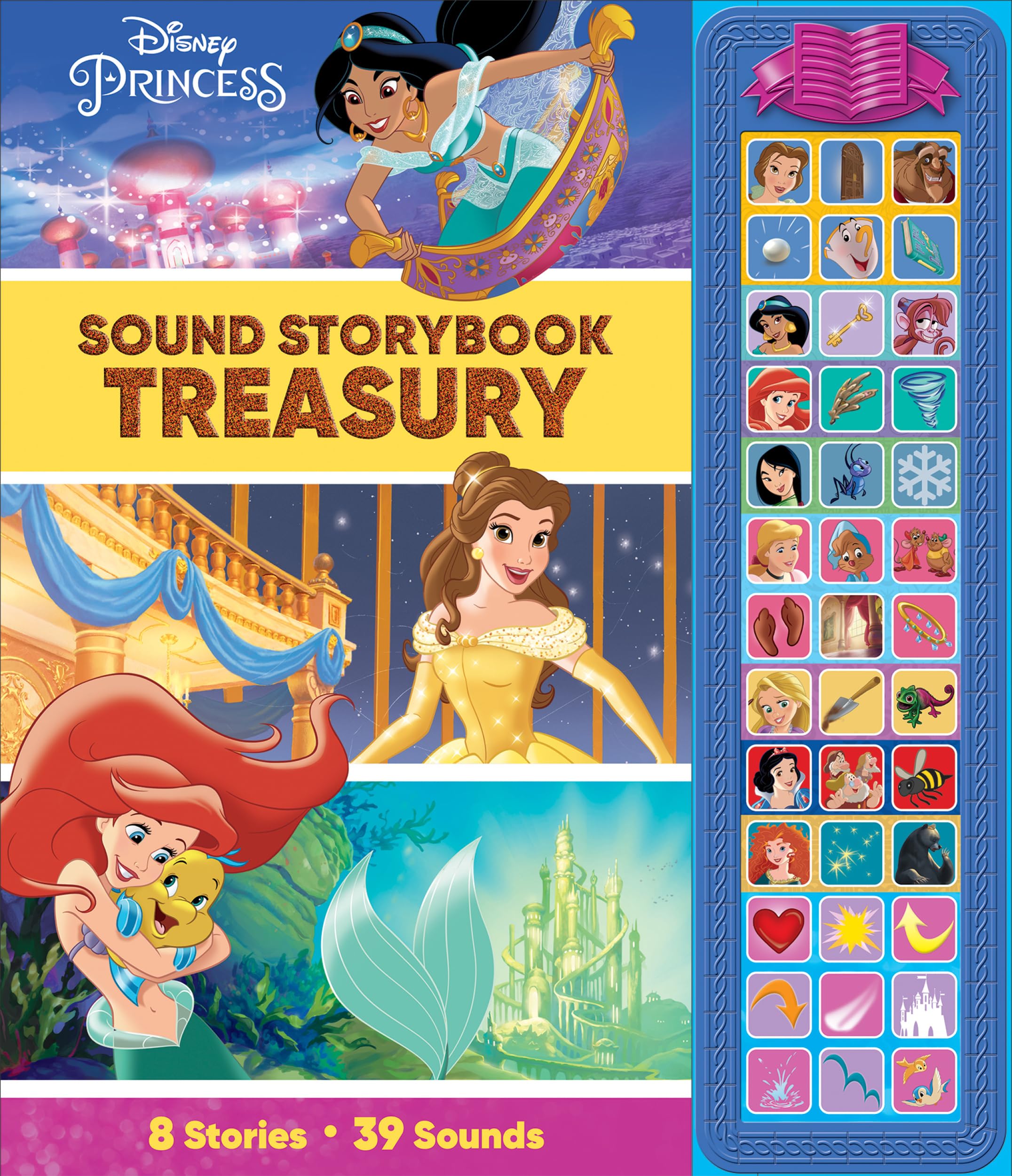 Disney Princess  Sound Storybook Treasury 39Button Sound Book  PI Kids,New