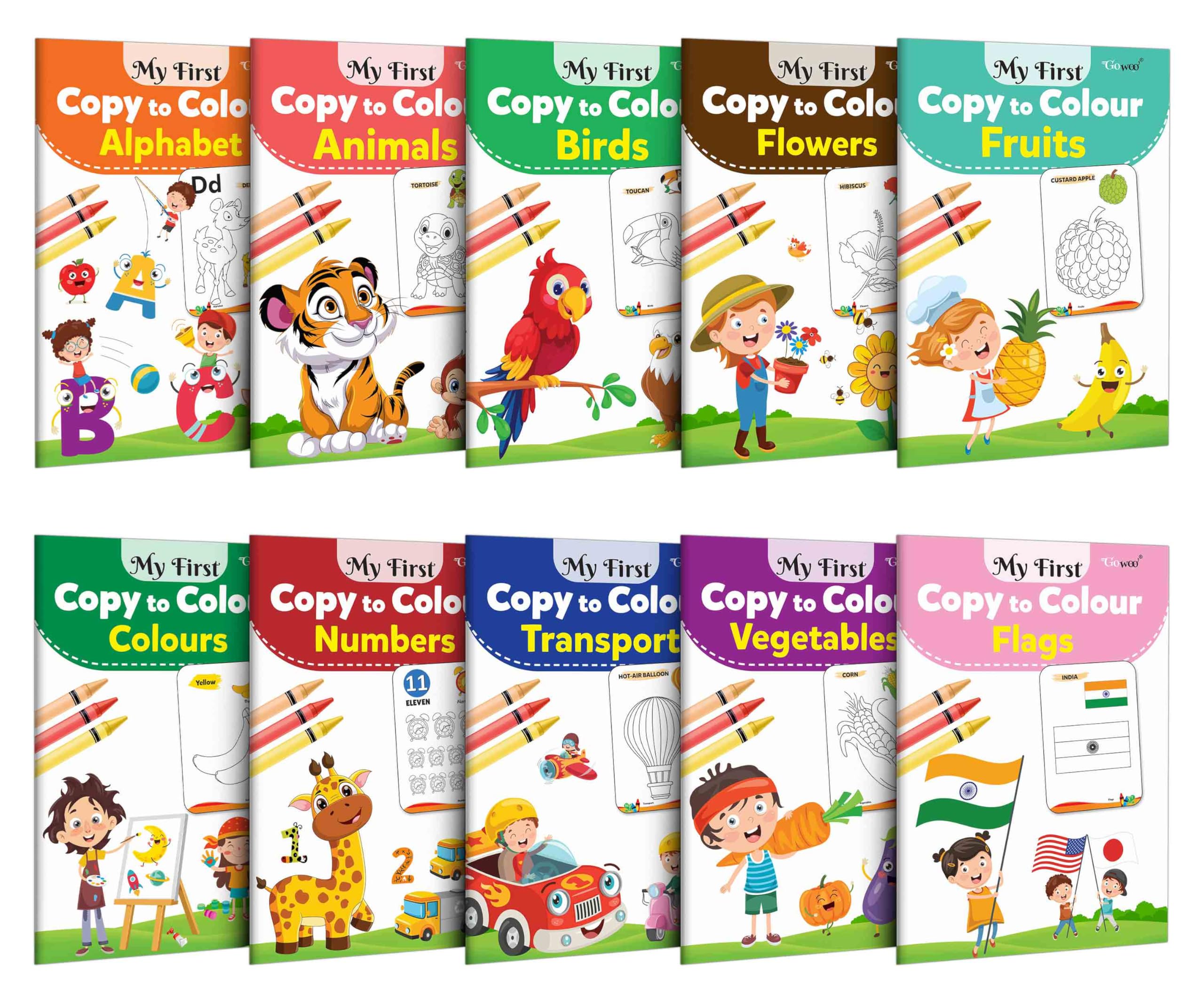 My First Picture Colouring Library Pack Of 10 (Pre-School Books) | Gift Set For Kids