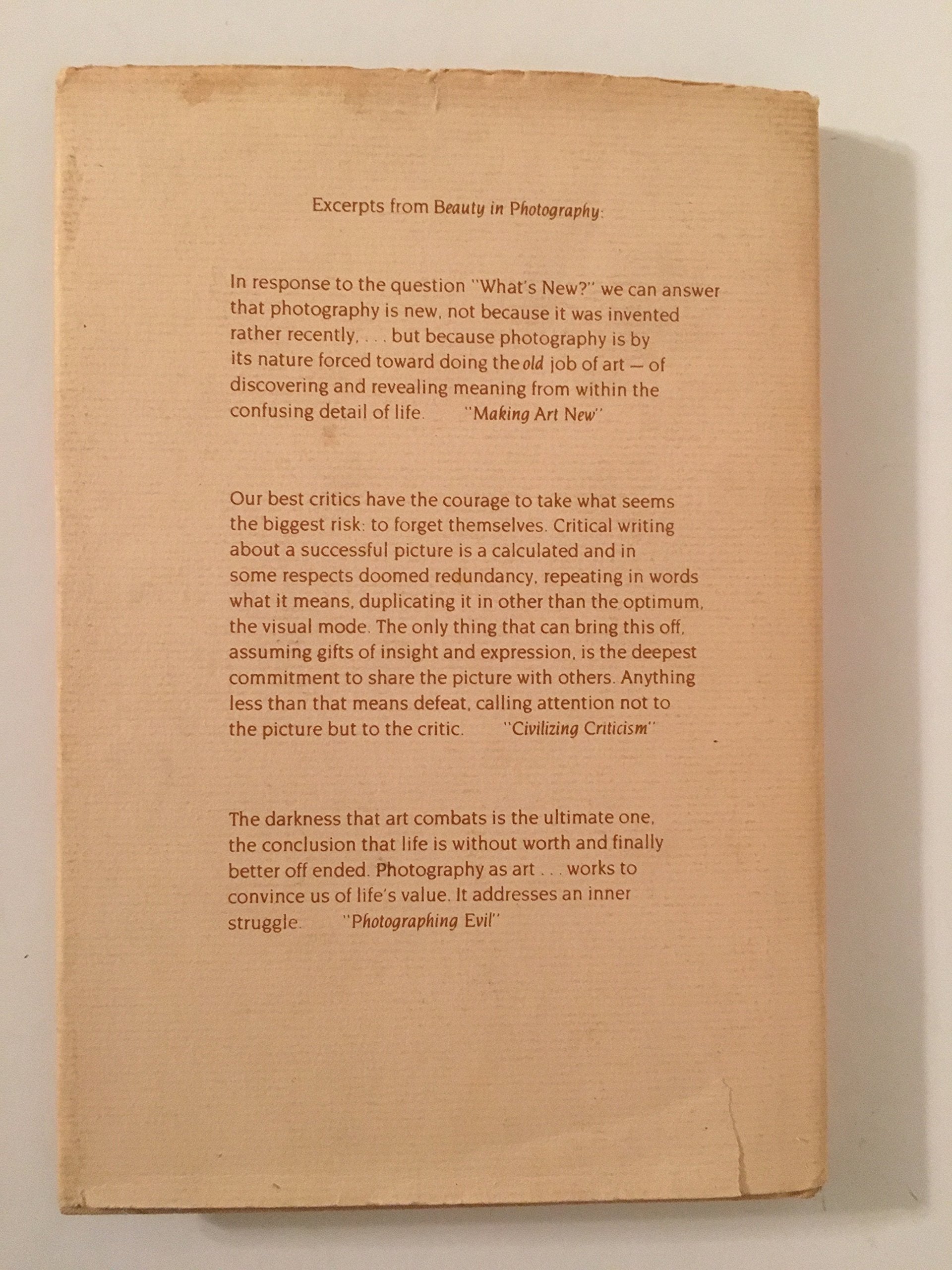 Beauty In Photography: Essays In Defense Of Traditional Values